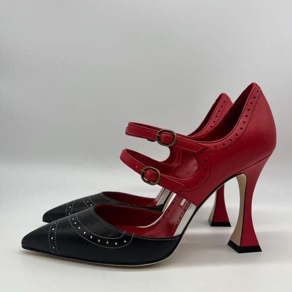 Manolo Blahnik Monzubo Bicolored Mary Jane Pumps - Picture 4 of 14